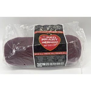 Red Heart Pounder Burgundy Yarn‎ 1 Skein Claret 378 Worsted Weight 16 oz SEALED